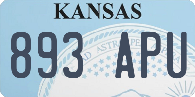 KS license plate 893APU