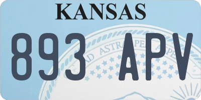 KS license plate 893APV