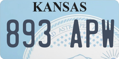 KS license plate 893APW