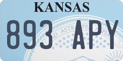 KS license plate 893APY