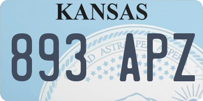KS license plate 893APZ