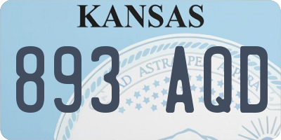 KS license plate 893AQD