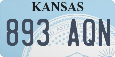 KS license plate 893AQN