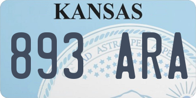 KS license plate 893ARA