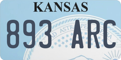 KS license plate 893ARC