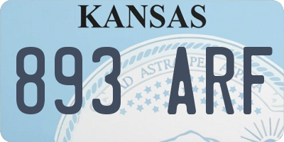 KS license plate 893ARF