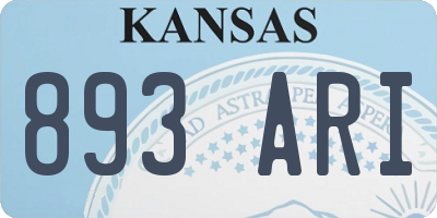 KS license plate 893ARI