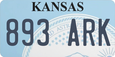 KS license plate 893ARK