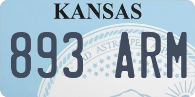 KS license plate 893ARM