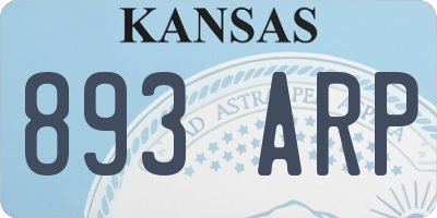 KS license plate 893ARP