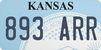 KS license plate 893ARR