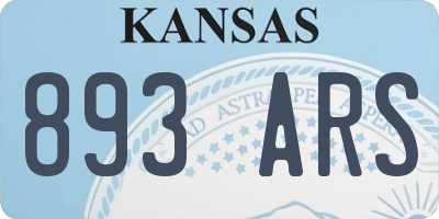 KS license plate 893ARS