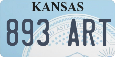 KS license plate 893ART