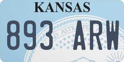 KS license plate 893ARW