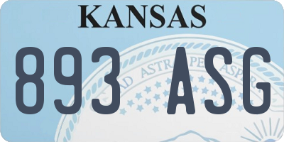 KS license plate 893ASG