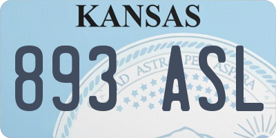 KS license plate 893ASL