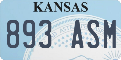 KS license plate 893ASM