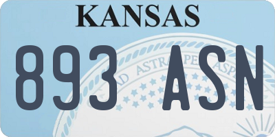 KS license plate 893ASN