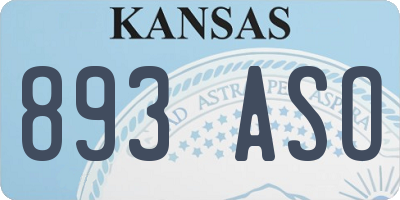 KS license plate 893ASO