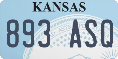 KS license plate 893ASQ