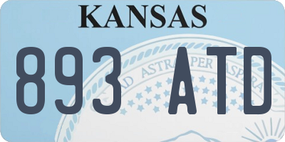 KS license plate 893ATD