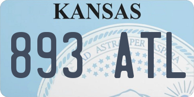 KS license plate 893ATL