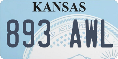 KS license plate 893AWL