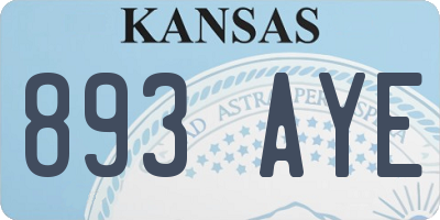 KS license plate 893AYE