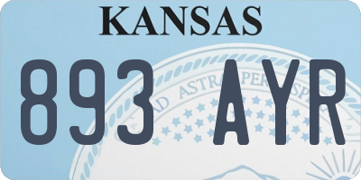 KS license plate 893AYR