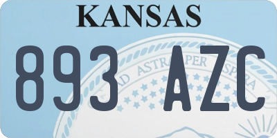 KS license plate 893AZC