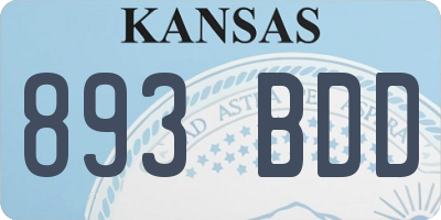 KS license plate 893BDD