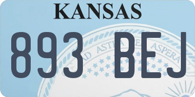KS license plate 893BEJ