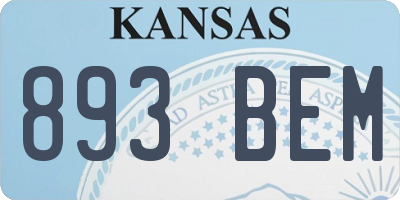 KS license plate 893BEM