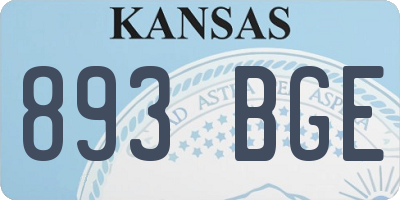 KS license plate 893BGE