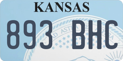KS license plate 893BHC