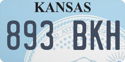 KS license plate 893BKH