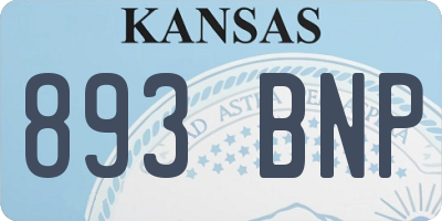 KS license plate 893BNP