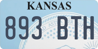 KS license plate 893BTH