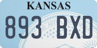 KS license plate 893BXD