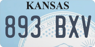 KS license plate 893BXV
