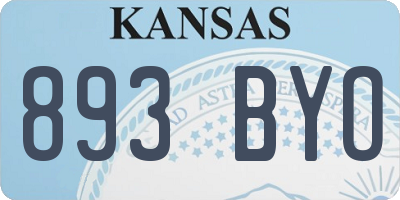 KS license plate 893BYO