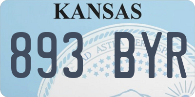 KS license plate 893BYR