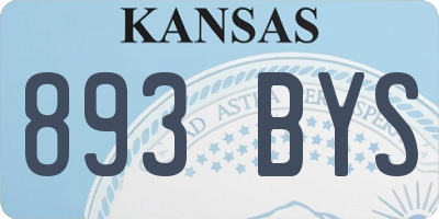 KS license plate 893BYS