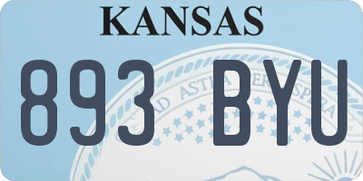KS license plate 893BYU