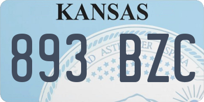 KS license plate 893BZC