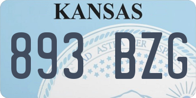 KS license plate 893BZG