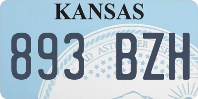 KS license plate 893BZH
