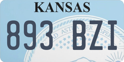 KS license plate 893BZI