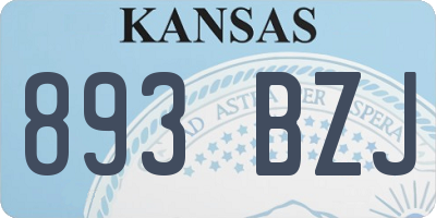 KS license plate 893BZJ