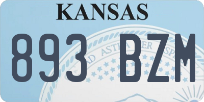 KS license plate 893BZM